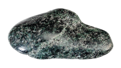 natural tumbled actinolite mineral cutout