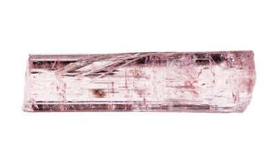 natural rough pink tourmaline crystal cutout