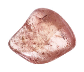 natural polished pink tourmaline gemstone cutout