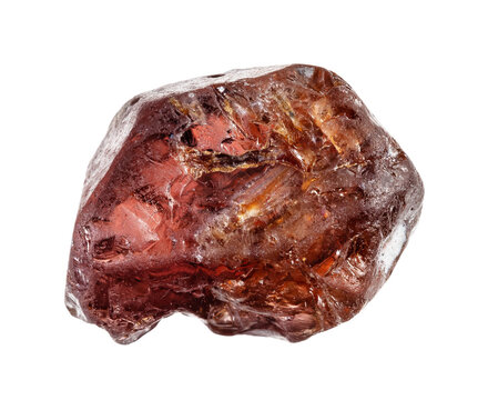 natural tumbled hyacinth zircon crystal cutout