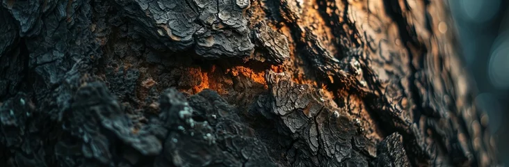 Deurstickers Brandhout textuur Close up of tree trunk texture