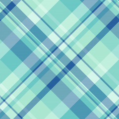 Countryside background plaid textile, newborn seamless check pattern. India texture vector tartan fabric in light and teal colors.