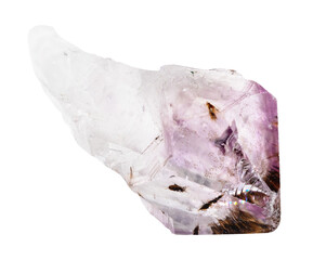 specimen of natural amethyst quartz crystal cutout