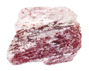 natural raw strawberry quartz rock cutout