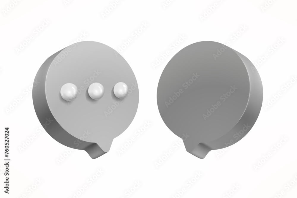 Aufkleber conversation concept. speech bubbles on white background. 3d vector illustration