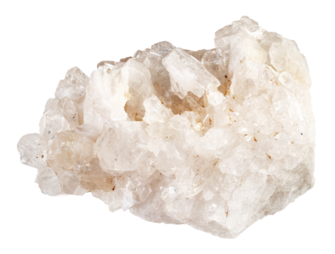 natural quartz rock-crystal mineral claster cutout