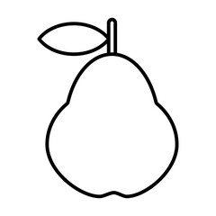Pear outline icon. Isolated contour illustration with editable stroke. Fresh pear fruit. Fruit vector illustration on white background.