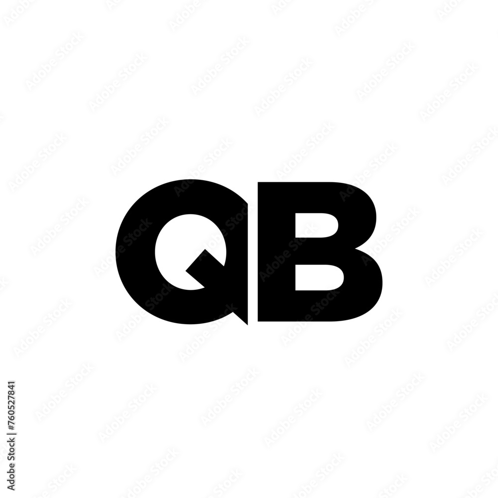 Fototapete letter q and b, qb logo design template. minimal monogram initial based logotype.