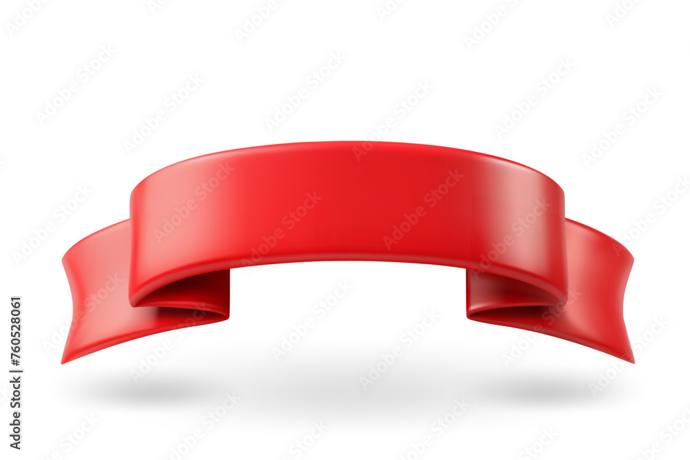 Aufkleber Red classic banner with copy space. 3d vector element isolated on white background