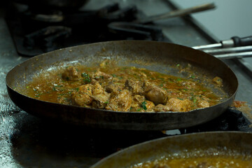 Mutton karahi being cooked