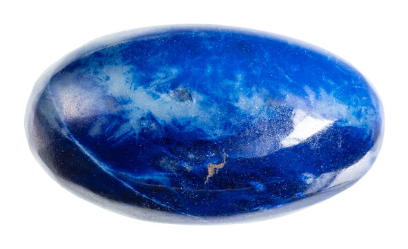 polished dark blue lapis lazuli gemstone cutout