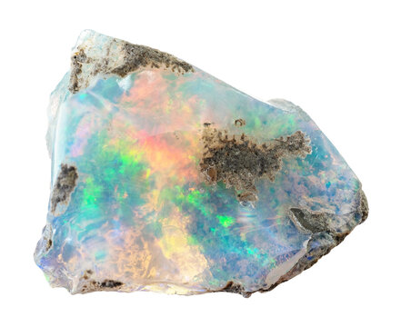 natural rough ethiopian opal mineral cutout
