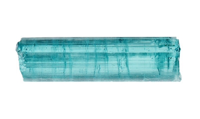 natural raw indigolite tourmaline crystal cutout