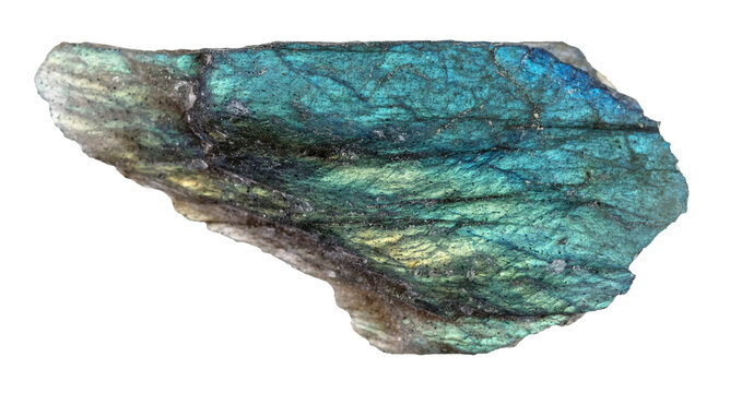 specimen of natural raw labradorite mineral cutout