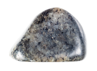 specimen of natural tumbled diorite rock cutout