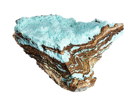 specimen of natural raw aurichalcite rock cutout