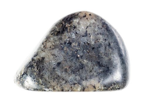 specimen of natural tumbled diorite rock cutout