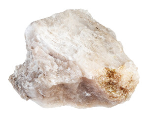 specimen of natural raw oligoclase rock cutout