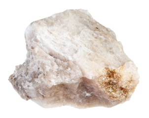 specimen of natural raw oligoclase rock cutout