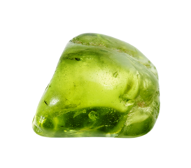 natural polished peridot crystal cutout