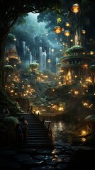Smart cities where digital twins of dark forests are used for virtual exploration by elves and wizards