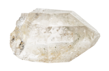 natural raw clear quartz crystal cutout