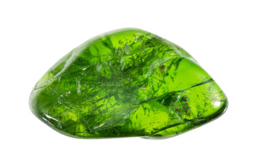 natural tumbled chrome diopside crystal cutout