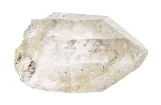 natural raw clear quartz crystal cutout