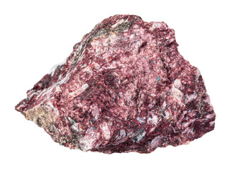 specimen of natural raw piemontite rock cutout