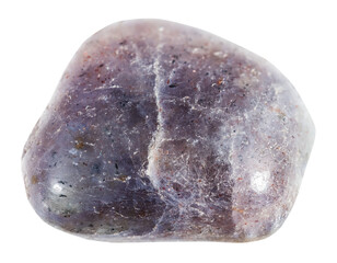 specimen of natural tumbled iolite mineral cutout