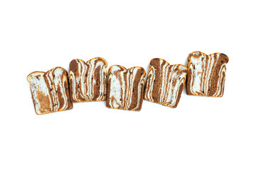 Two tone chocolate bread with Chocolate chip isolated on background, homemade chocolate bread