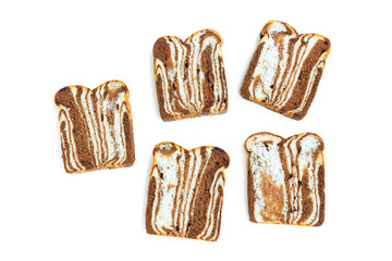 Two tone chocolate bread with Chocolate chip isolated on background, homemade chocolate bread