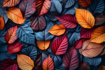 Colorful Leaves Scattered on the Ground