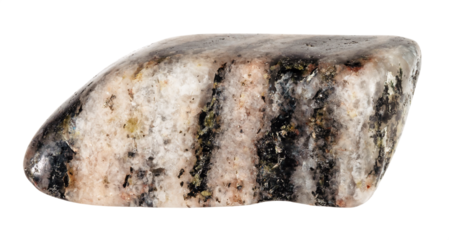 specimen of natural tumbled gneiss mineral cutout