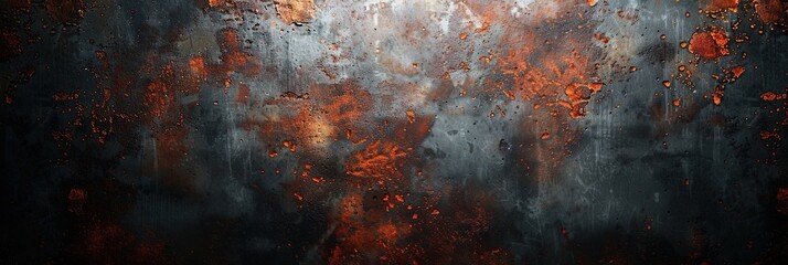 Shadowy close-up of rusted metal with corroded textures - obrazy, fototapety, plakaty