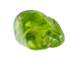 natural tumbled peridot gemstone cutout