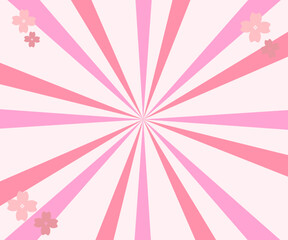 桜の背景。集中線。ベクターイラスト