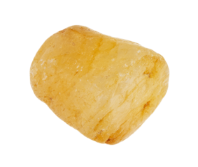 natural raw yellow sapphire crystal cutout