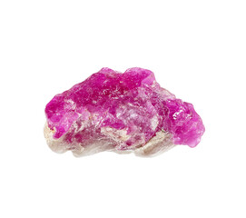 specimen of natural rough ruby crystal cutout