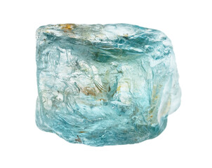 natural raw starlite blue zircon crystal cutout