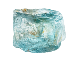 natural raw starlite blue zircon crystal cutout