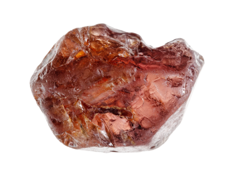 natural rough hyacinth zircon gemstone cutout