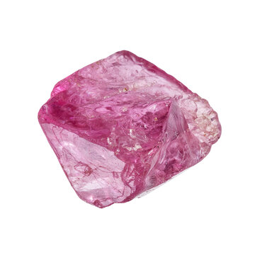 specimen of natural pink spinel crystal cutout