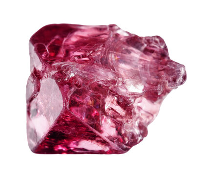 specimen of natural red spinel crystal cutout