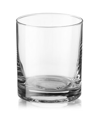 Empty glass for whiskey isolated on white