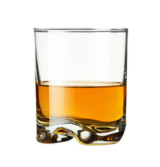 Whiskey in glass isolated on white. Alcoholic drink