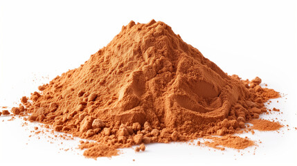 Cinnamon powder pile isolated on white