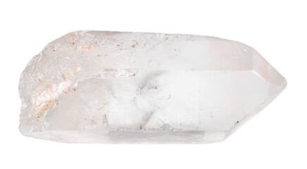 specimen of natural rough quartz crystal cutout