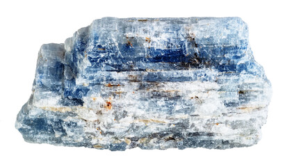 natural rough blue kyanite stone cutout