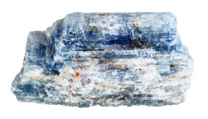 natural rough blue kyanite stone cutout